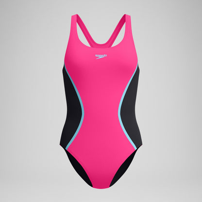 Medalist Solid Splice Swimsuit Pink | Speedo