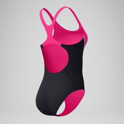 Medalist Solid Splice Swimsuit Pink | Speedo