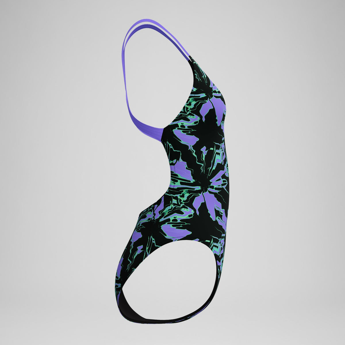 Club Training Printed Leaderback Swimsuit Black/Purple | Speedo