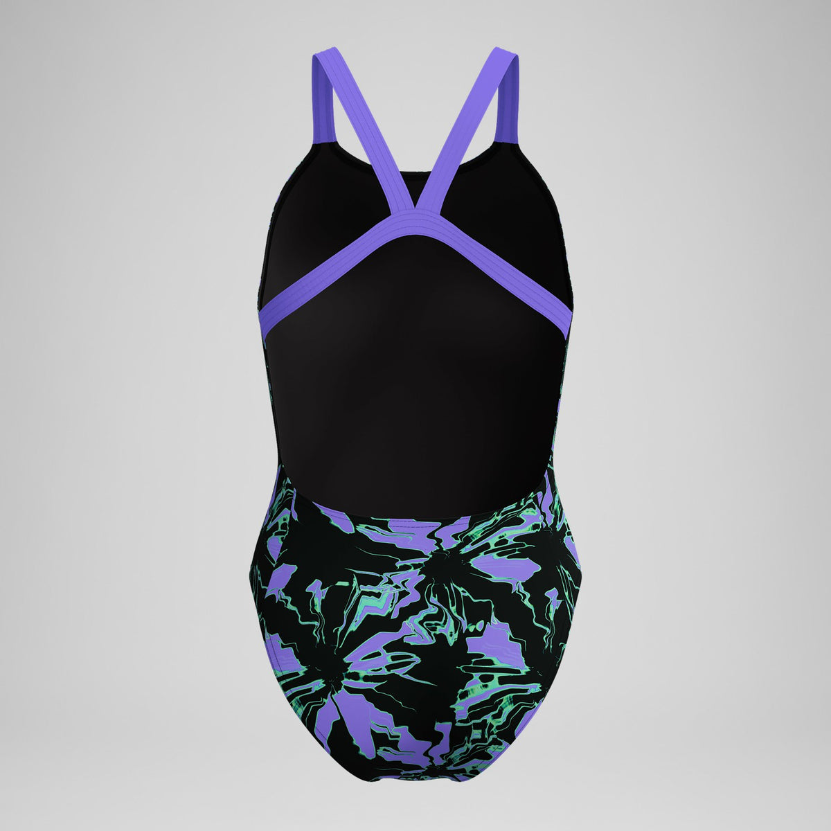 Club Training Printed Leaderback Swimsuit Black/Purple | Speedo