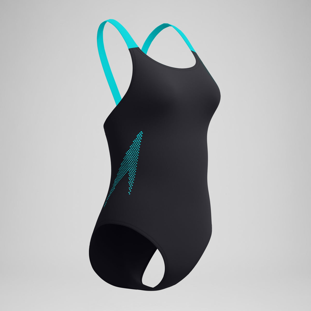 Boom Solid Leaderback Swimsuit Black/Turquoise | Speedo