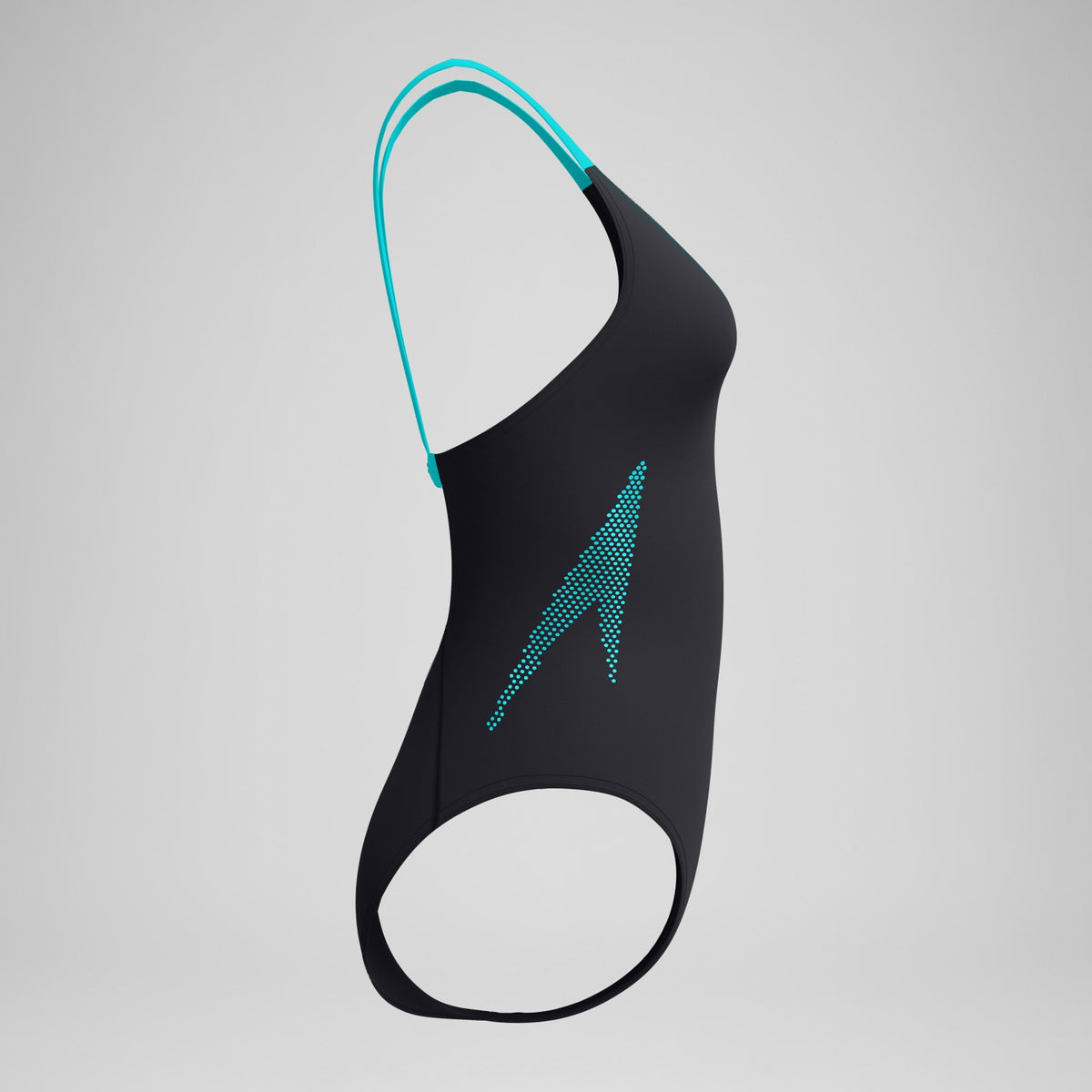 Boom Solid Leaderback Swimsuit Black/Turquoise | Speedo