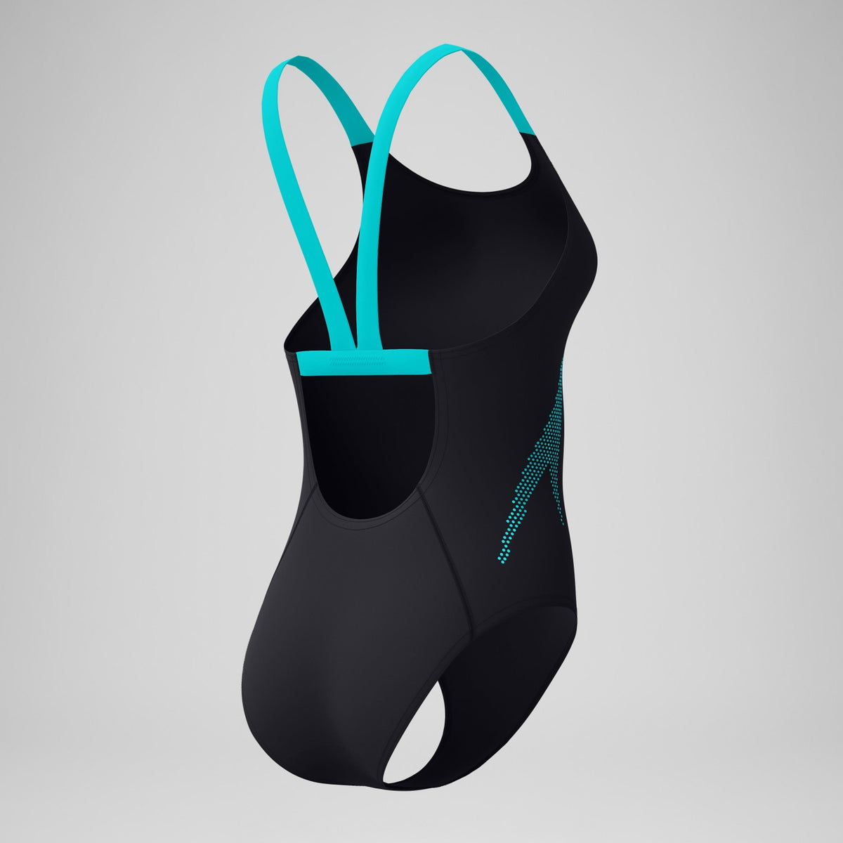 Boom Solid Leaderback Swimsuit Black/Turquoise | Speedo