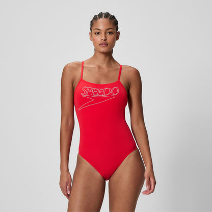 Endurance+ Logo Thinstrap Swimsuit Red | Speedo