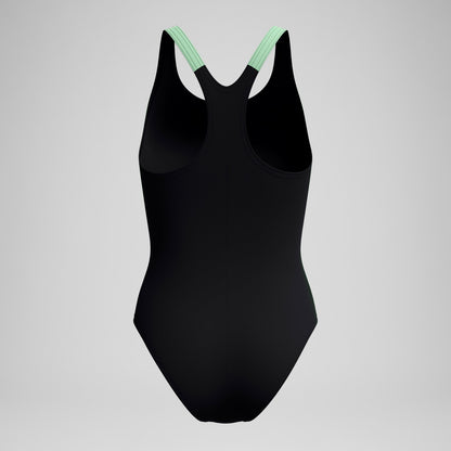 Placement Laneback Swimsuit Black/Green | Speedo