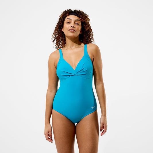 Solid Cross Knot Swimsuit Blue | Speedo