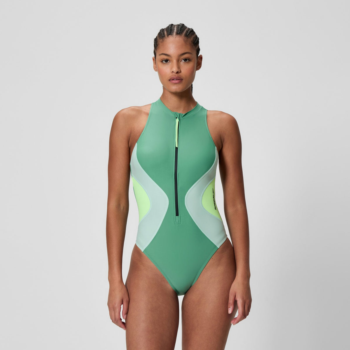 Ocean Flex Zip Swimsuit Green | Speedo