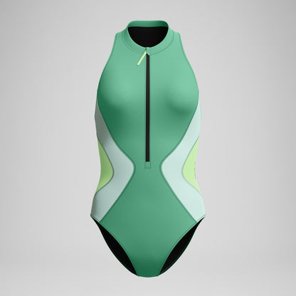 Ocean Flex Zip Swimsuit Green | Speedo