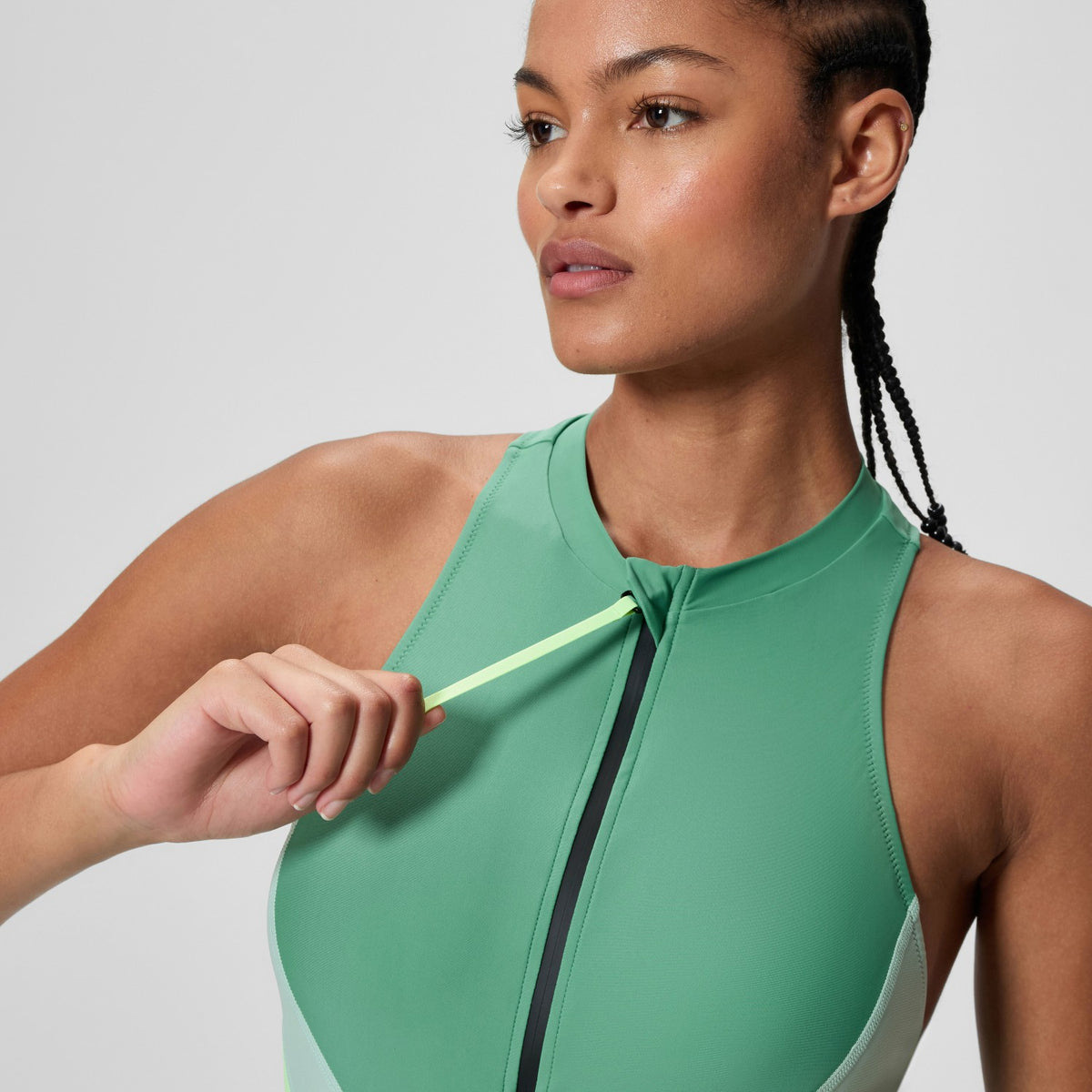 Ocean Flex Zip Swimsuit Green | Speedo