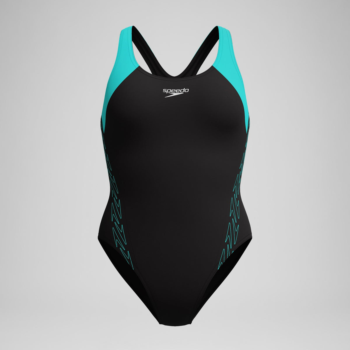 HyberBoom Splice Racerback Swimsuit Black/Turquoise | Speedo