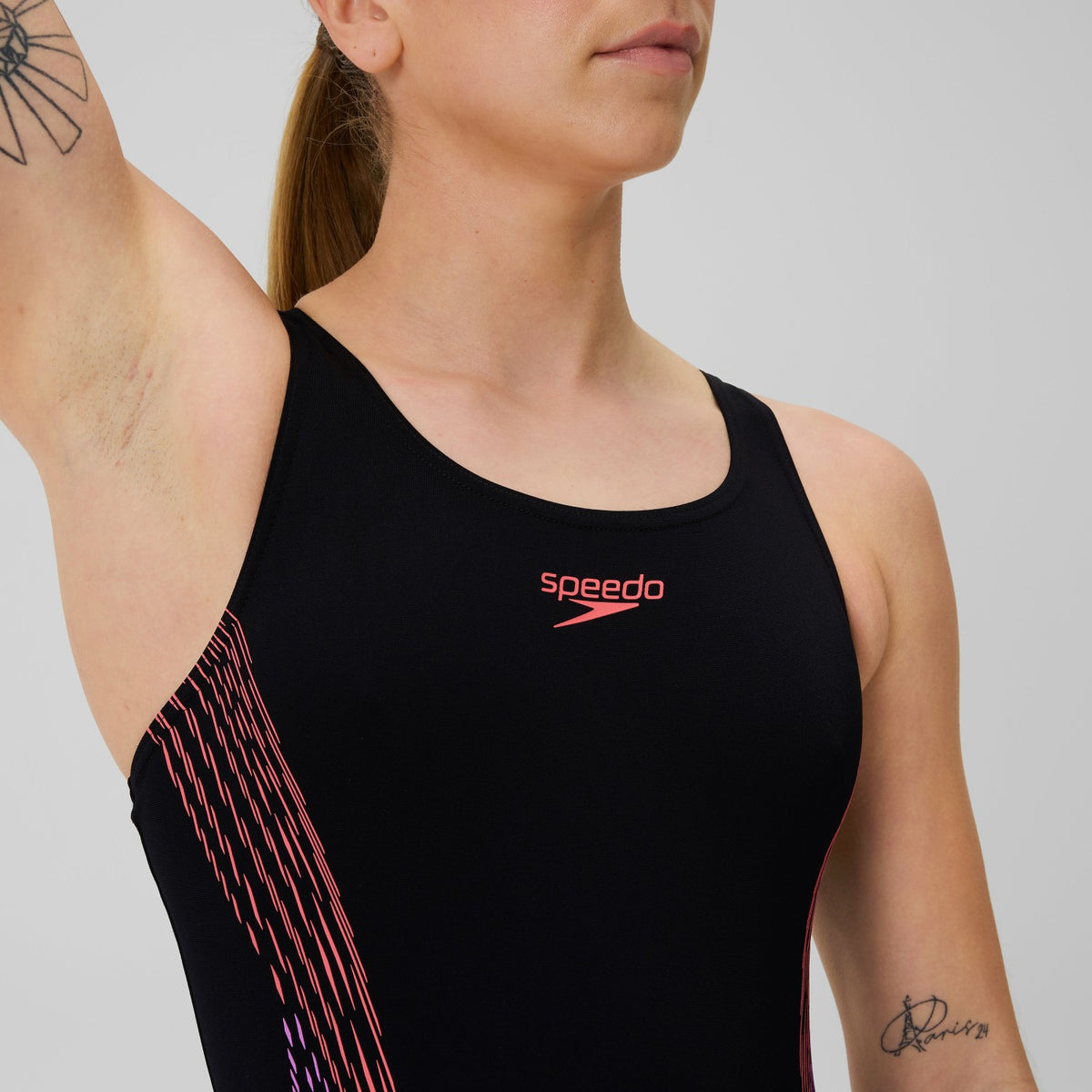 Placement Muscleback Swimsuit Black/Pink | Speedo