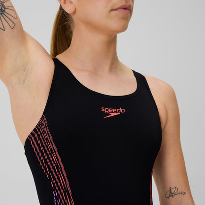 Placement Muscleback Swimsuit Black/Pink | Speedo