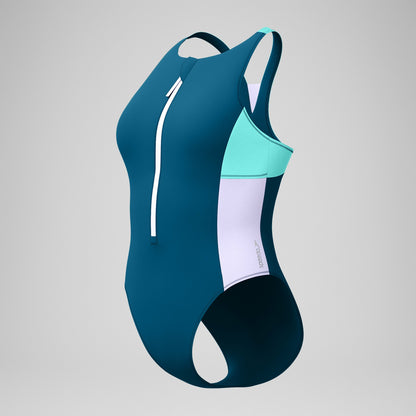 Zip One Piece Blue/Green | Speedo