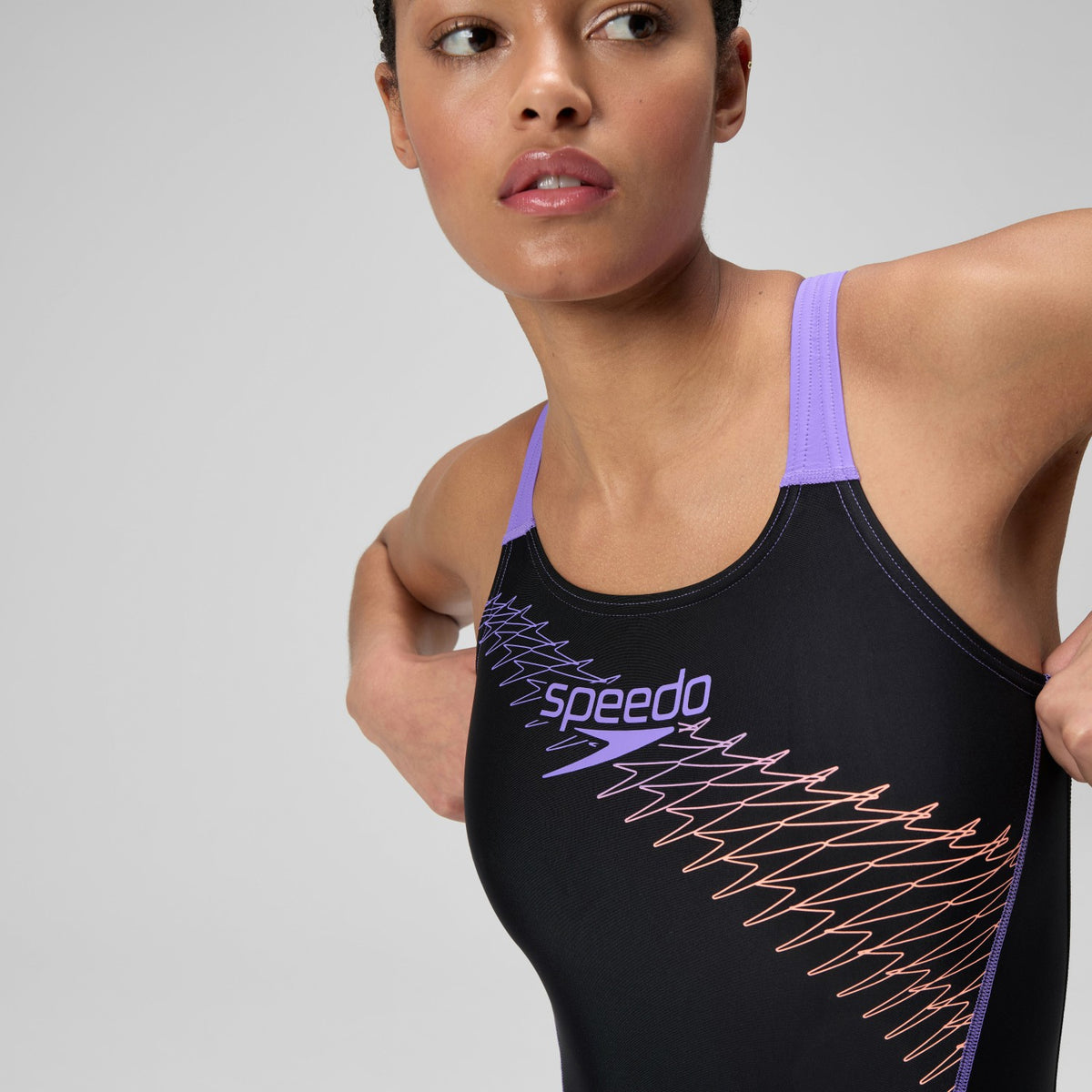 Medley Logo Swimsuit Black/Peach | Speedo
