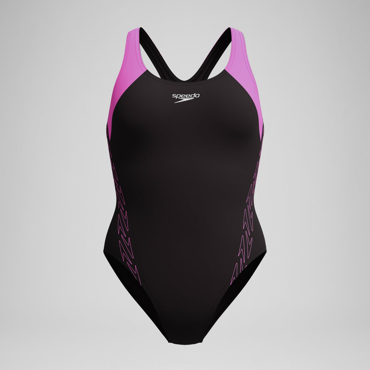 HyberBoom Splice Racerback Swimsuit Black/Pink | Speedo