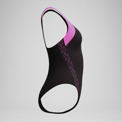 HyberBoom Splice Racerback Swimsuit Black/Pink | Speedo