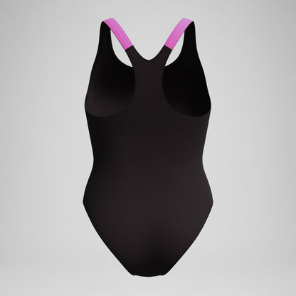 HyberBoom Splice Racerback Swimsuit Black/Pink | Speedo