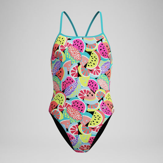 Club Training Printed Turnback Swimsuit Green | Speedo