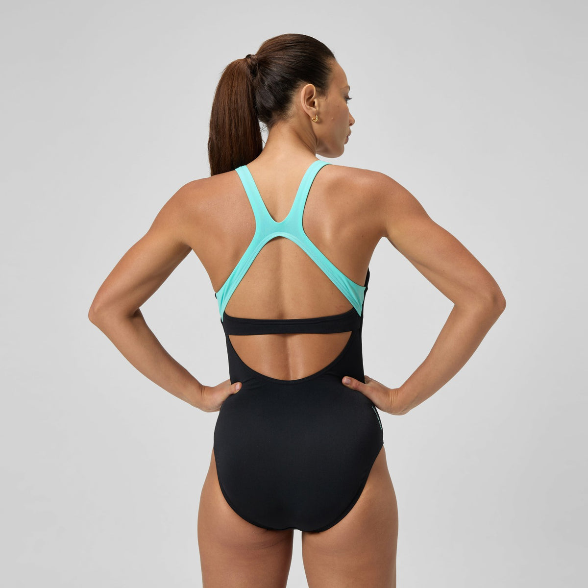 Racerback Swimsuit Black/Green | Speedo