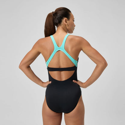Racerback Swimsuit Black/Green | Speedo