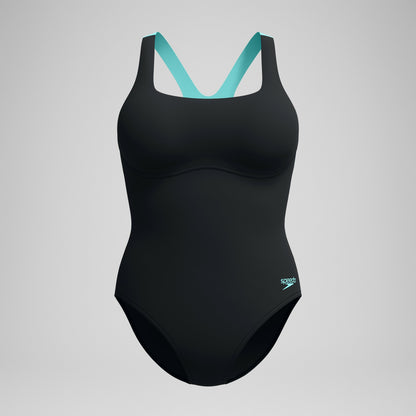 Racerback Swimsuit Black/Green | Speedo