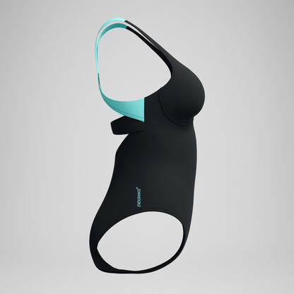Racerback Swimsuit Black/Green | Speedo