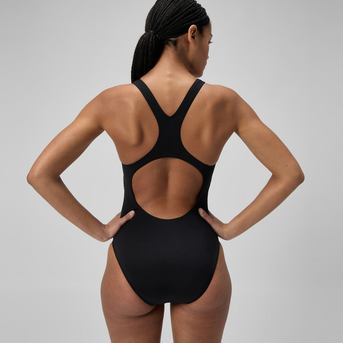 Medalist Printed Swimsuit Black/Green | Speedo