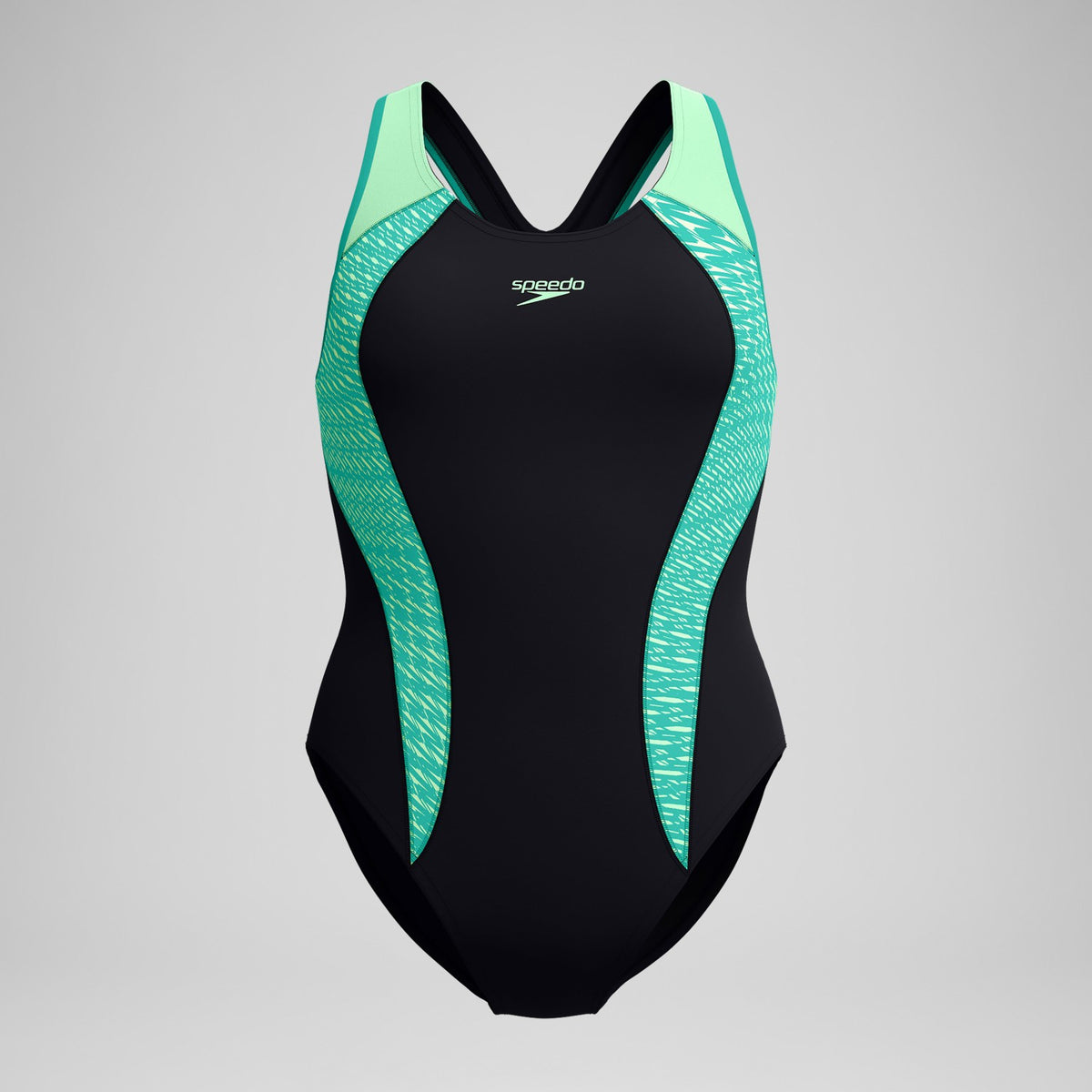 Placement Laneback Swimsuit Black/Turquoise | Speedo