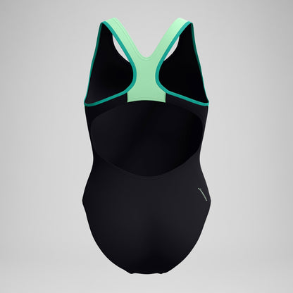 Placement Laneback Swimsuit Black/Turquoise | Speedo