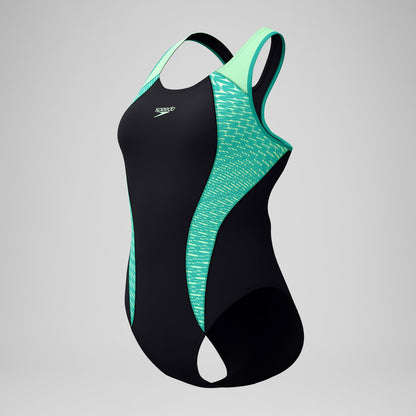 Placement Laneback Swimsuit Black/Turquoise | Speedo