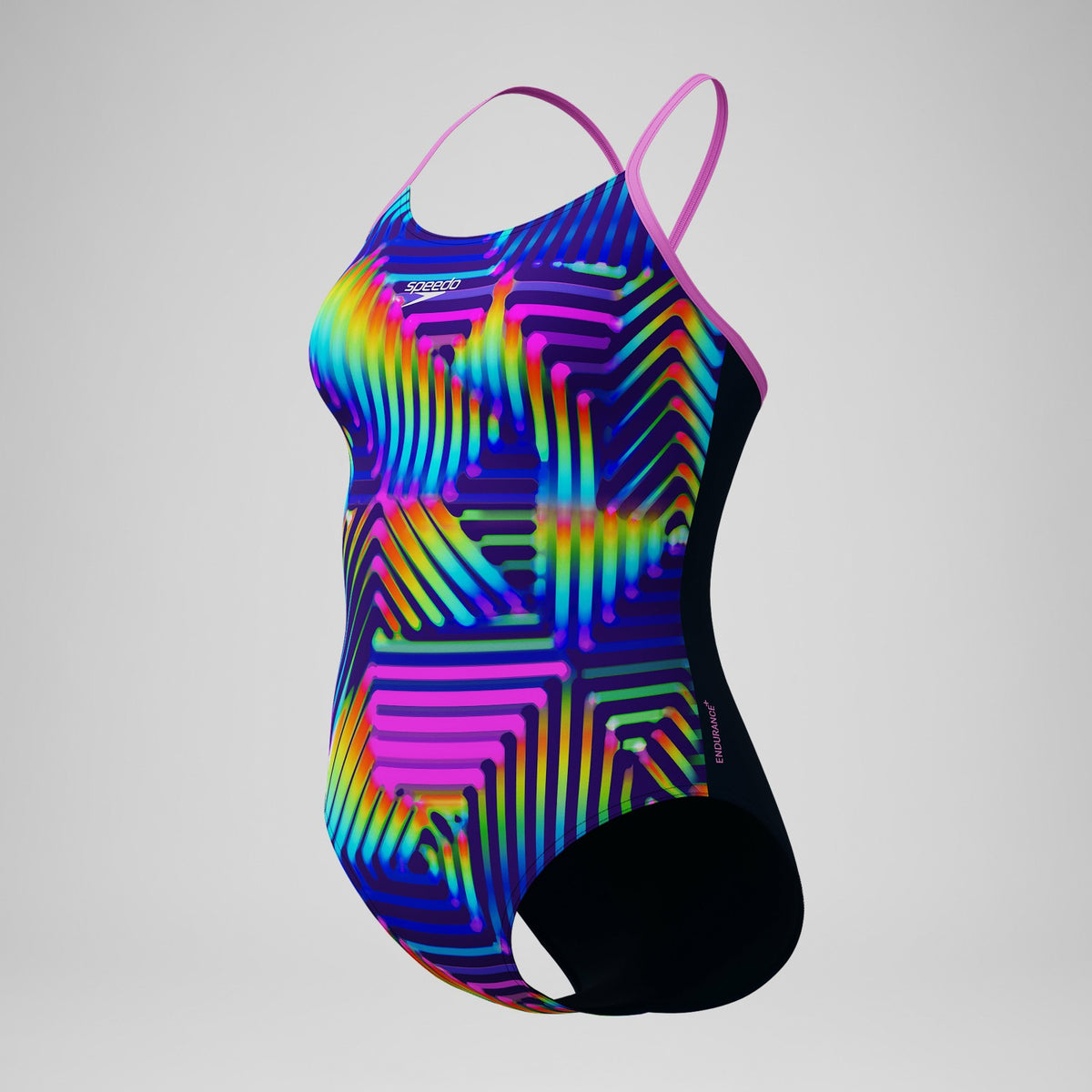 Club Training Printed Fixed Crossback Swimsuit Navy/Green | Speedo