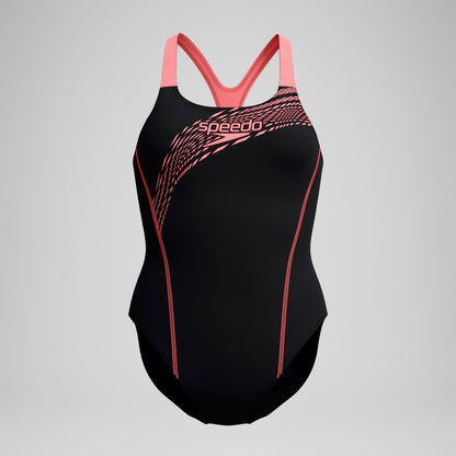Medley Logo Swimsuit Black/Coral | Speedo