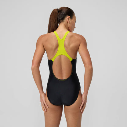 Medley Logo Swimsuit Black/Yellow | Speedo