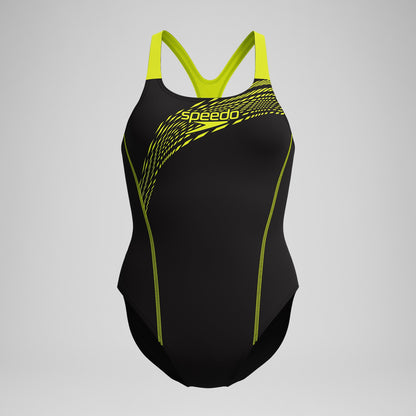Medley Logo Swimsuit Black/Yellow | Speedo