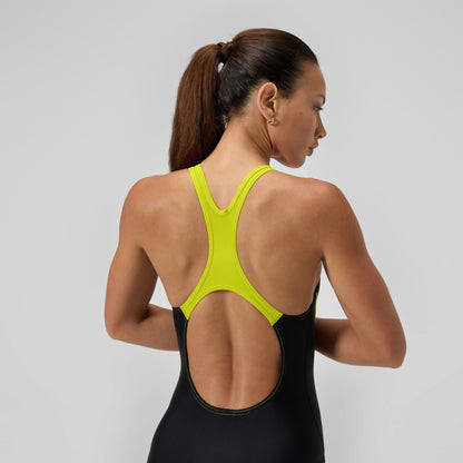 Medley Logo Swimsuit Black/Yellow | Speedo