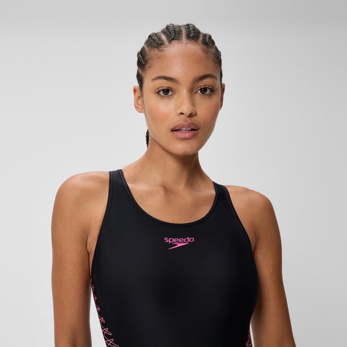 Placement Muscleback Swimsuit Black/Orange | Speedo