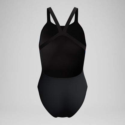 Club Training Printed Leaderback One Piece Black/Pink | Speedo