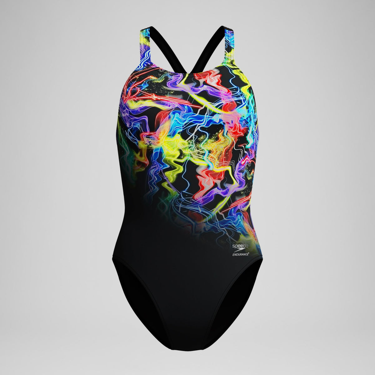 Club Training Printed Powerback Swimsuit Black | Speedo