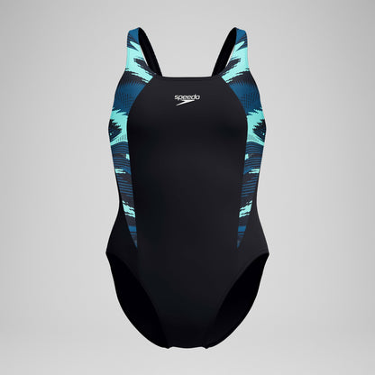 HyberBoom Splice Muscleback Swimsuit DarkTeal/Green | Speedo