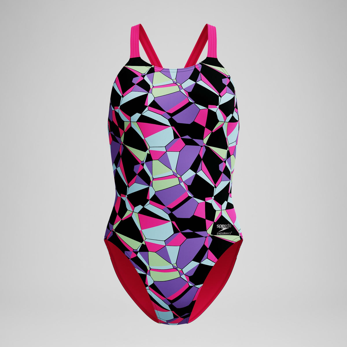 Club Training Printed Leaderback Swimsuit Black/Pink | Speedo