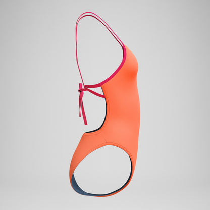 Club Training Solid Tie Back Swimsuit Orange | Speedo