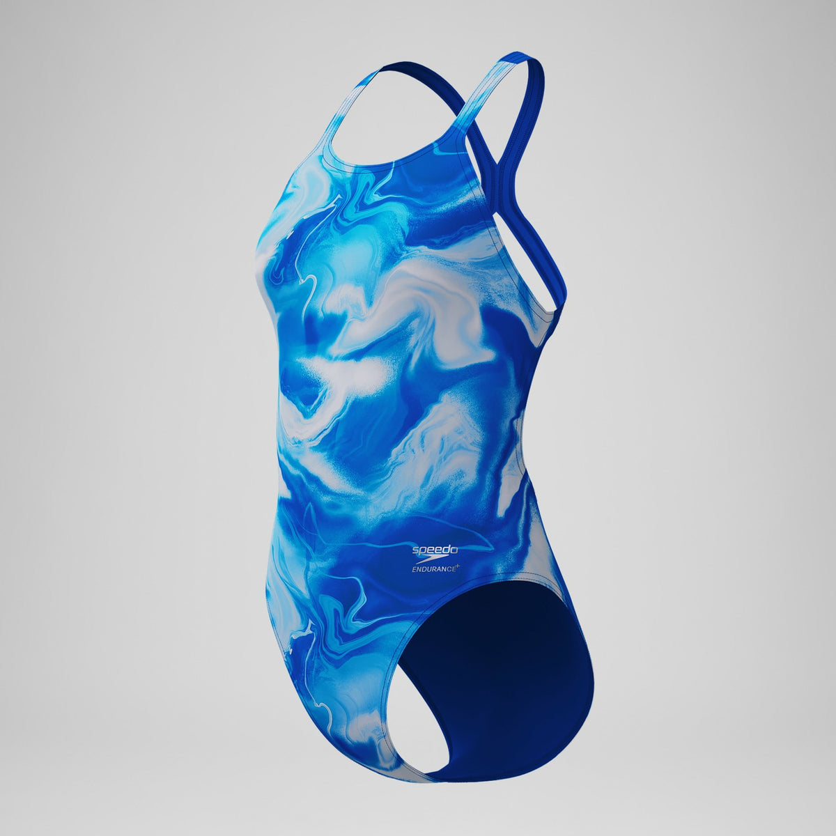 Club Training Printed Powerback Swimsuit Blue/White | Speedo