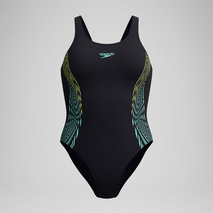 Placement Muscleback Swimsuit Black/Yellow | Speedo