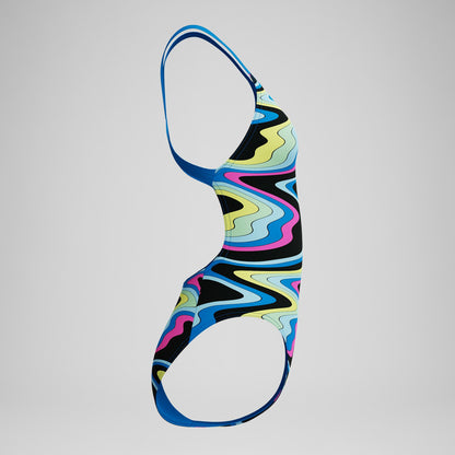 Club Training Printed Leaderback One Piece Black/Blue | Speedo