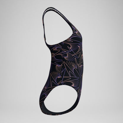 Hyperboom Medalist Allover Print Swimsuit Black/Peach | Speedo