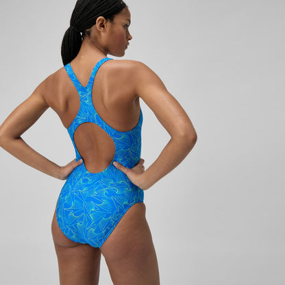 Hyperboom Medalist Allover Print Swimsuit Blue | Speedo