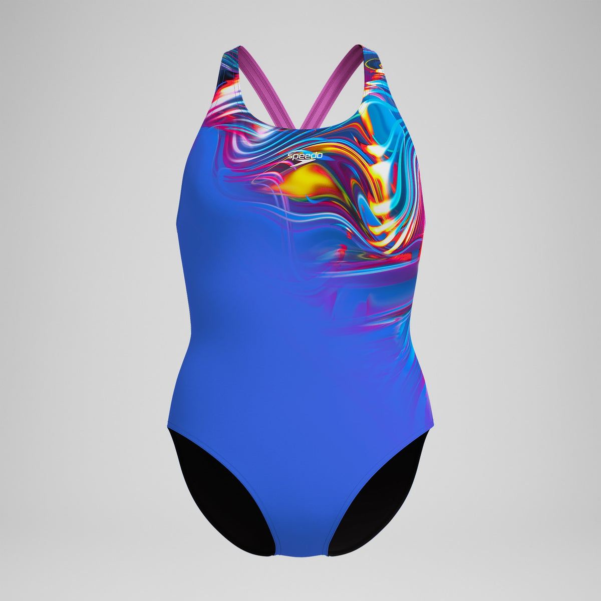 Club Training Placement Powerback Swimsuit Blue/Pink | Speedo