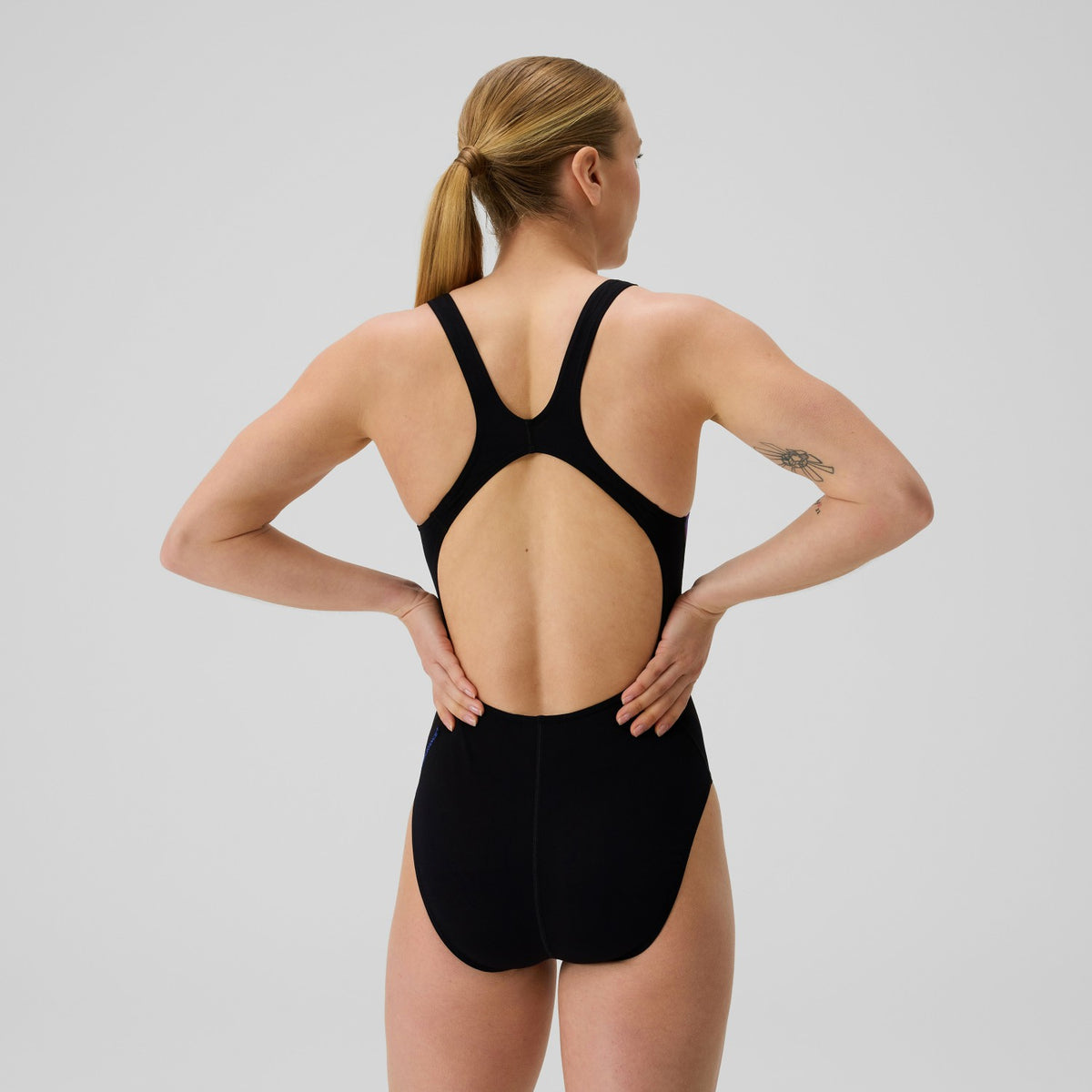Club Training Printed Recordback Swimsuit Black/Blue | Speedo