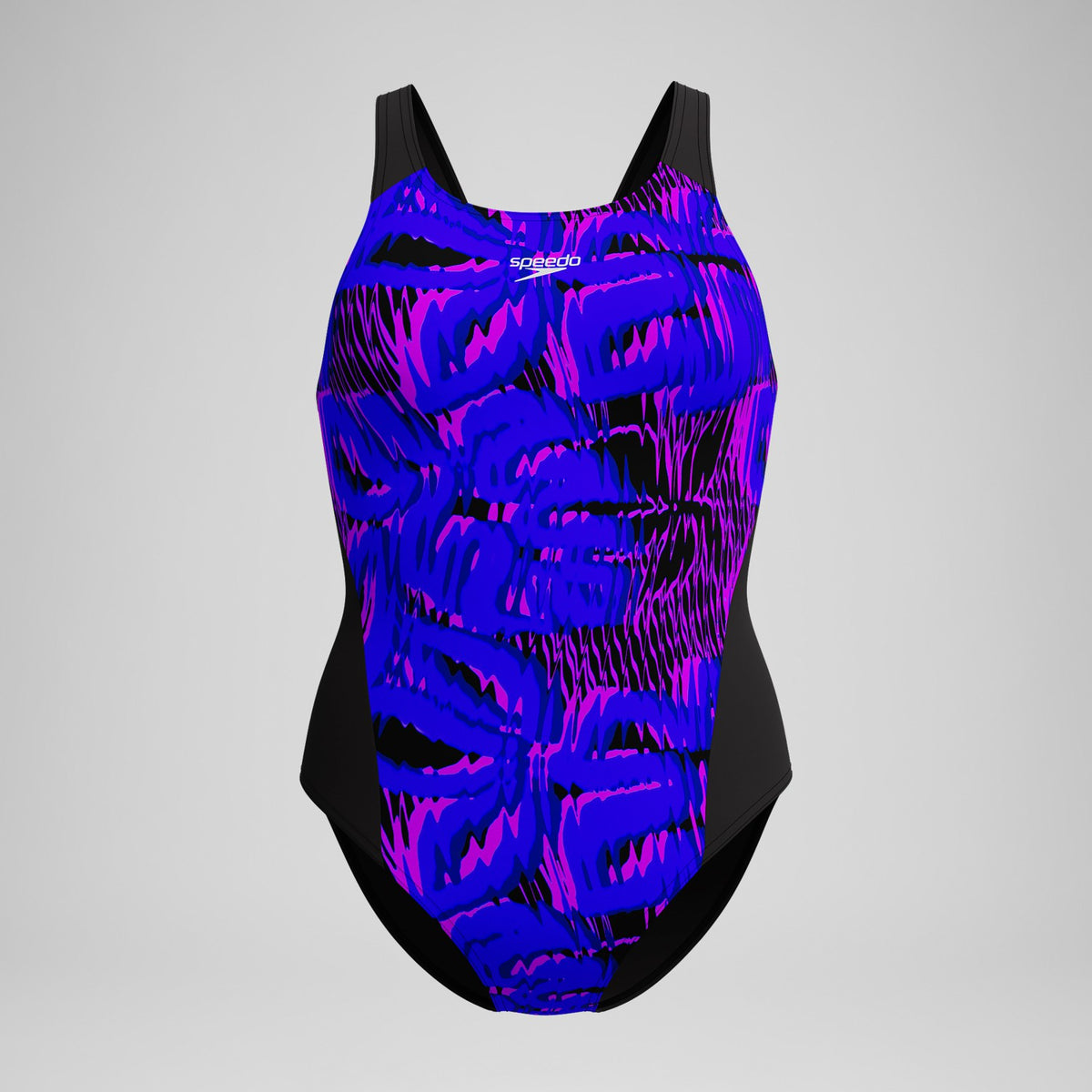 Club Training Printed Recordback Swimsuit Black/Blue | Speedo