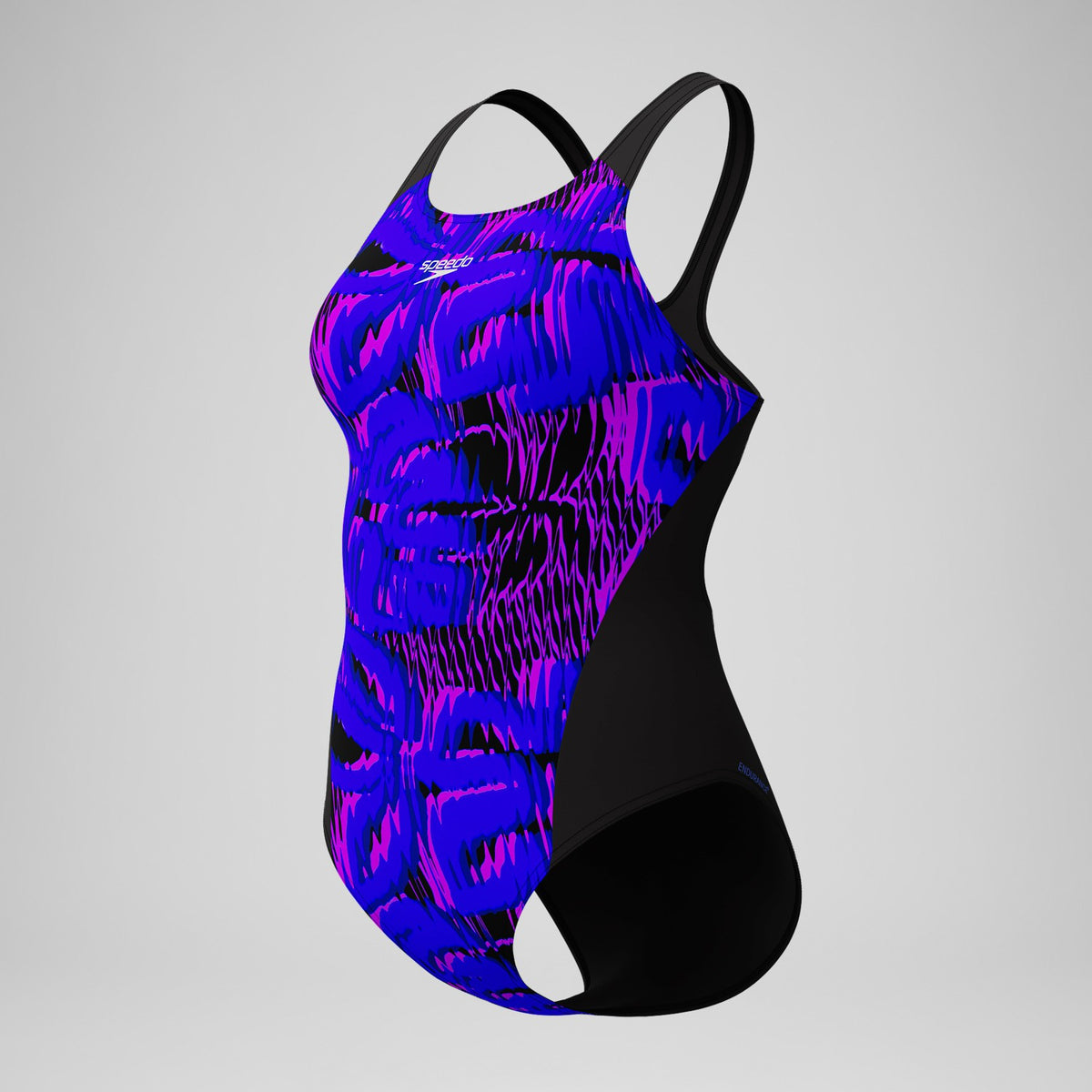 Club Training Printed Recordback Swimsuit Black/Blue | Speedo
